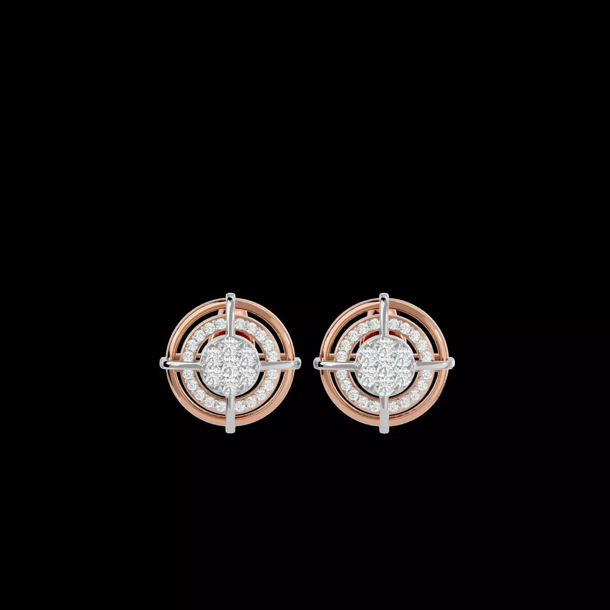 Light Minimalist Diamond Earrings 3D print model 2