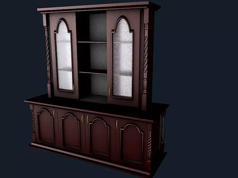 Buffet 1 china cabinet with glass doors 3D model