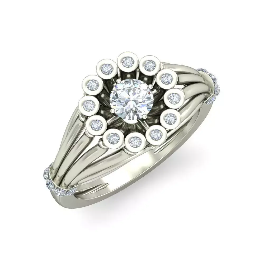 Women Wedding Engagement Ring 3D print model 5