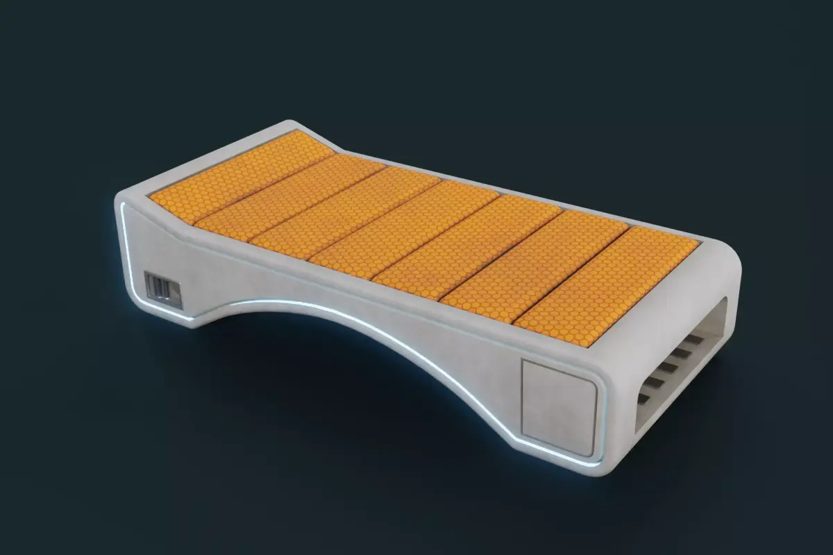 Sci Fi Bed Low-poly 3D model purchase