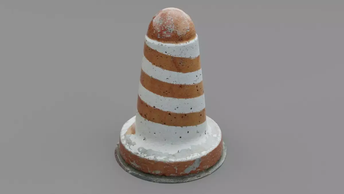Concrete road bollard 03 Low-poly 3D model
