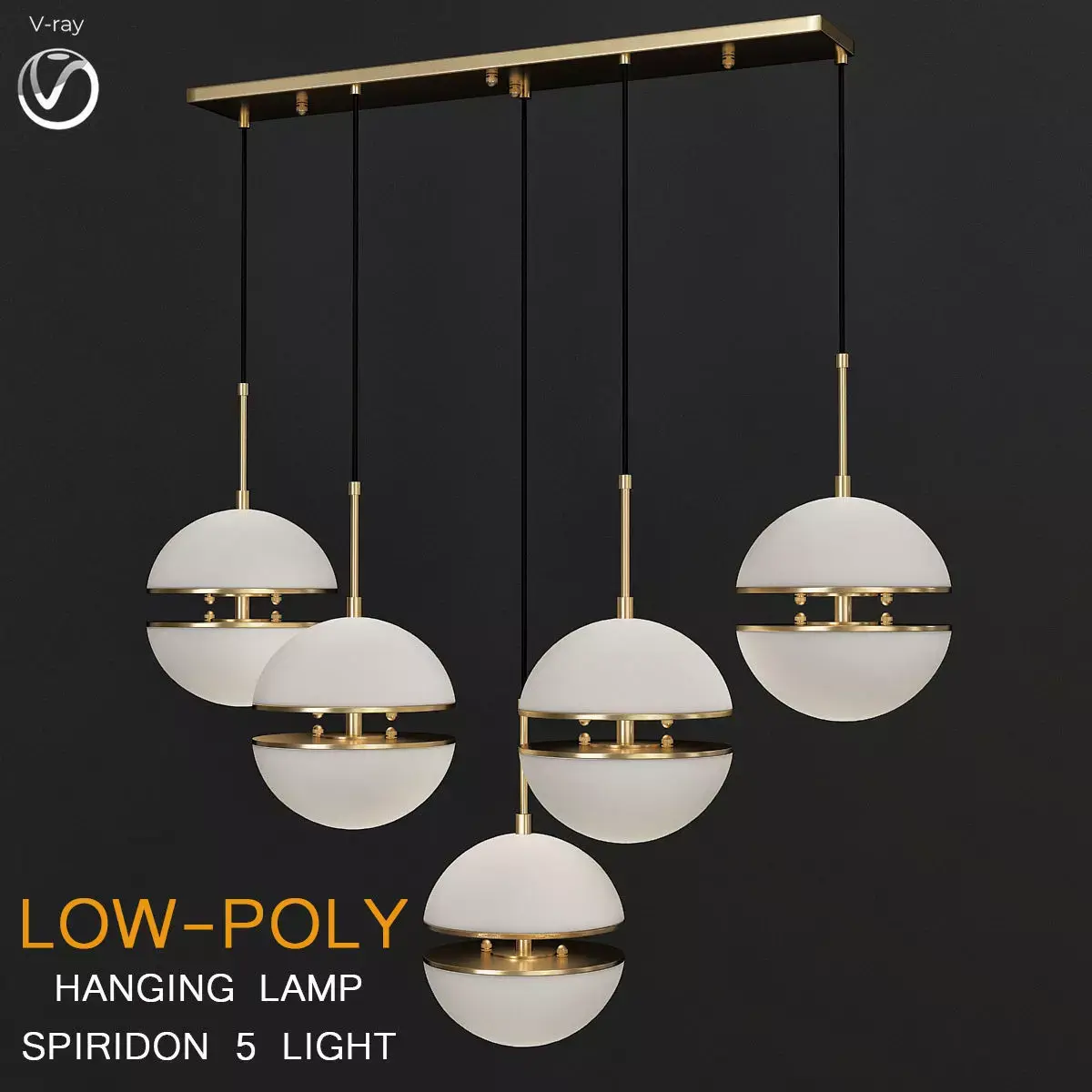 HANGING LAMP SPIRIDON 5 LIGHT 3d model Low-poly 3D model