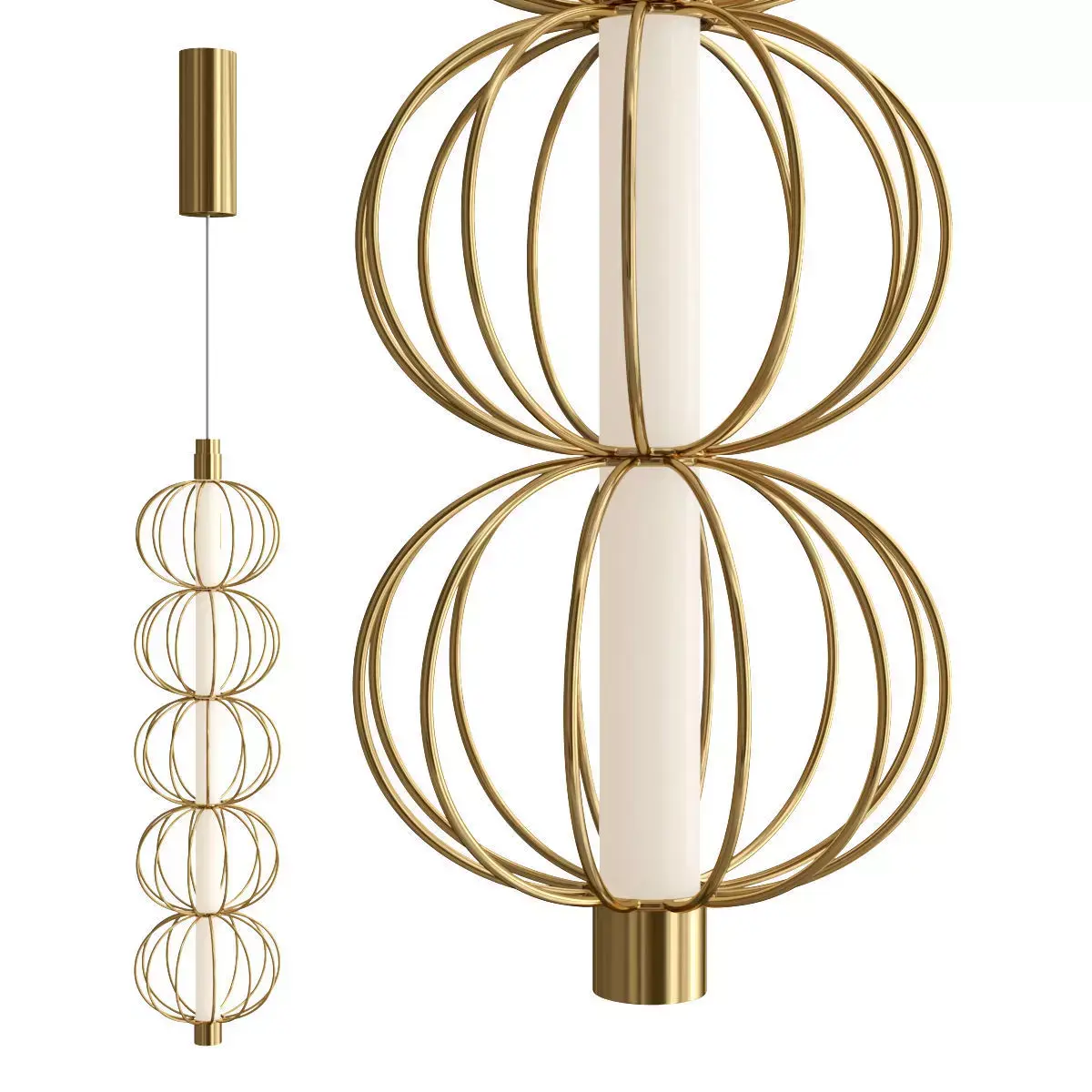 gold pendant lamp 3D model