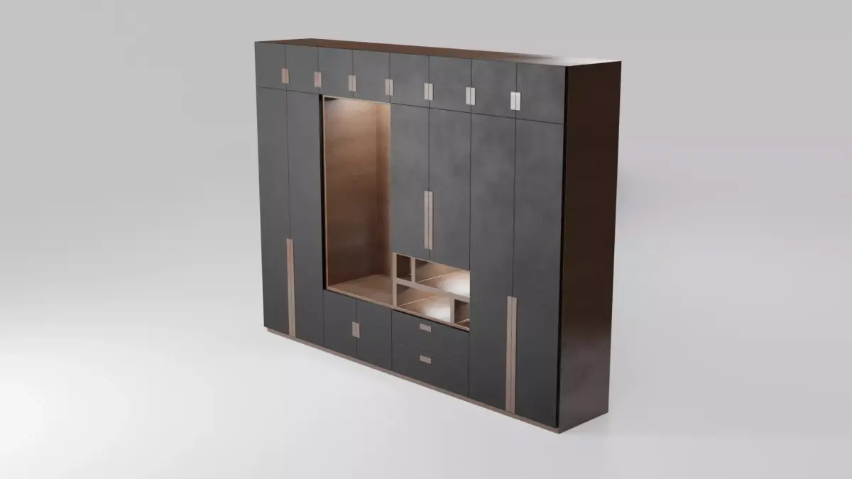 Modern closet wardrobe id10 Low-poly 3D model