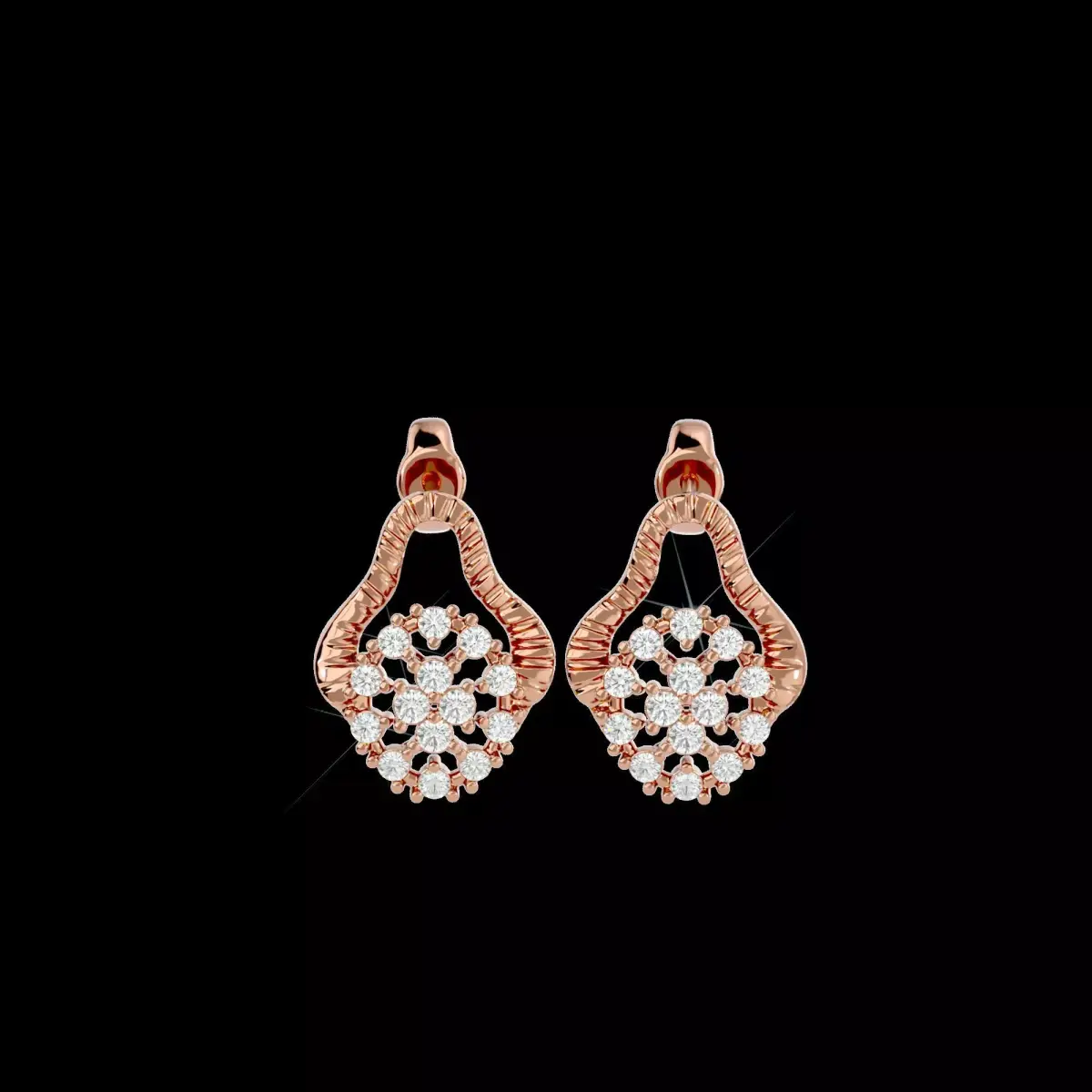 Light Minimalist Diamond Earrings 3D print model order