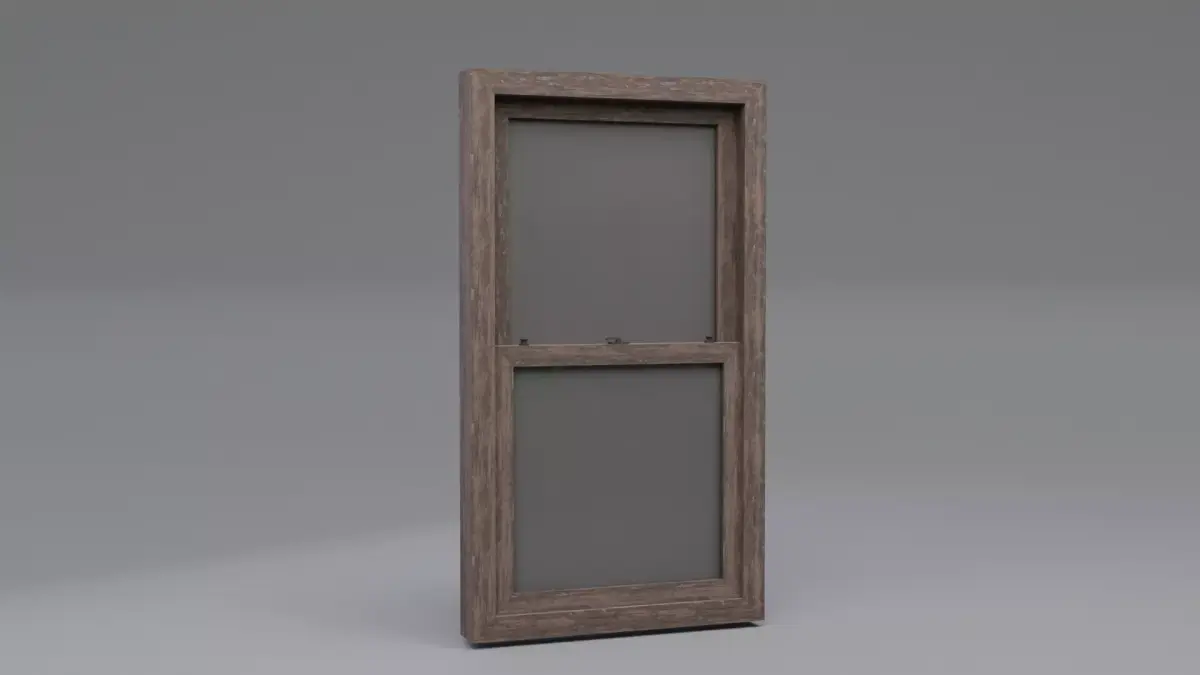 Wooden Old Window Sample Free low-poly 3D model
