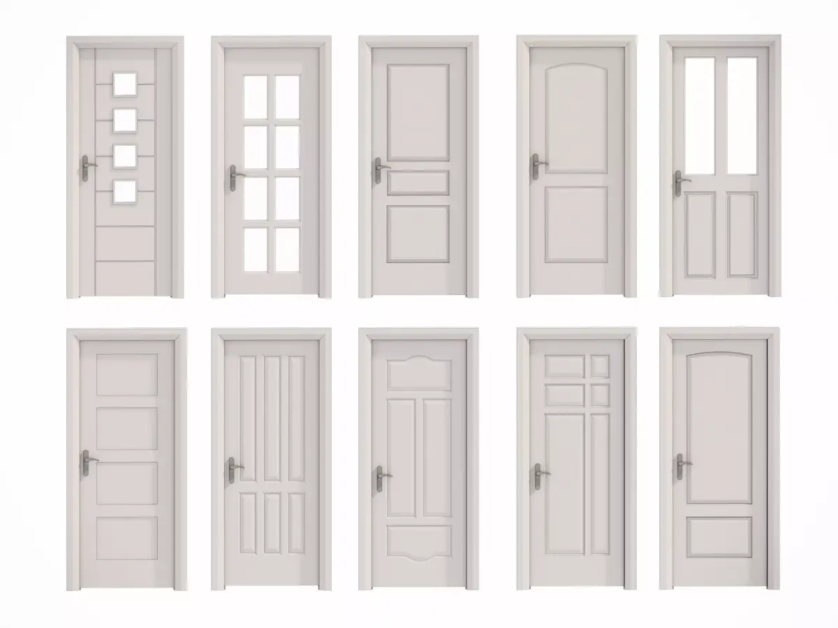 Door Modern bedroom-door-entrance door-white door 3D model