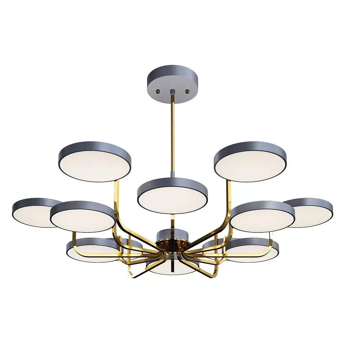 TAVIS modern chandelier with six circular lights Low-poly 3D model
