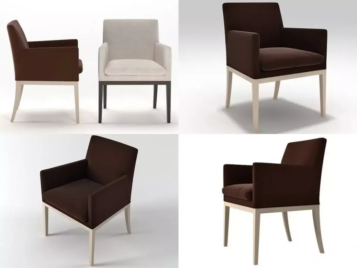 Debbie four different chairs with upholstered seats 3D model