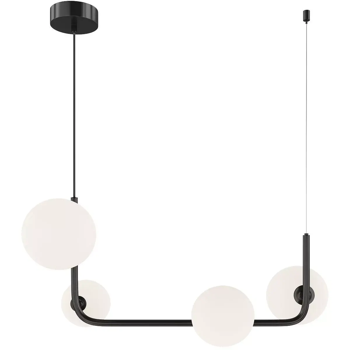 Marcan 4 Ball Chandelier Black Line Low-poly 3D model