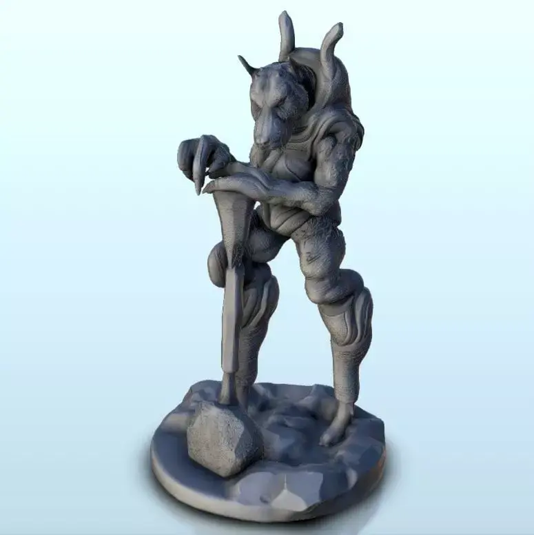 Alien warrior with dog head 9 - Future Sci-Fi SF Post apocalypti 3D print model