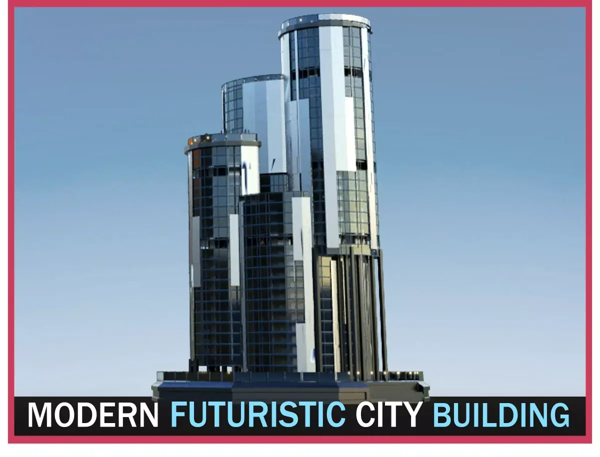 Futuristic Future Modern City Building Skyscraper 24 3D model