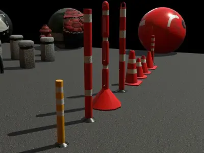 Assets low poly city realistic Low-poly 3D model