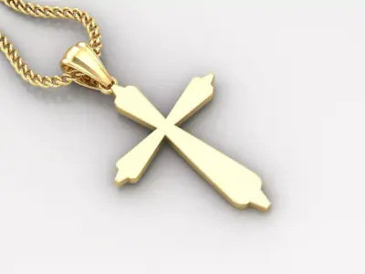 Light Gold 18K Cross Pendant 1CP003 3D print model