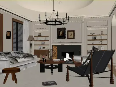 French Retro Style 3D model