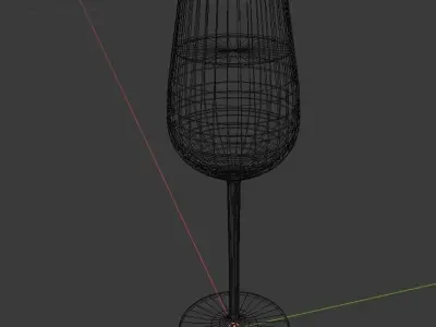 wineglass glass of wine on couch Low-poly 3D model