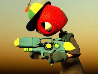 Strawberry Kid Low-poly 3D model