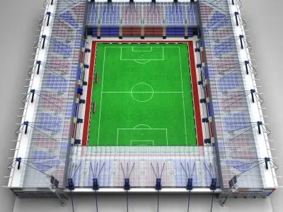 Soccer football stadium high detail 3D model