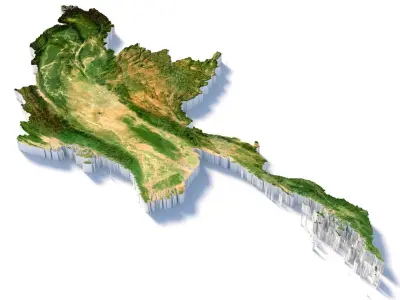 Myanmar Terrain Country 3D model