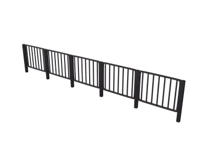 Iron Street Fence V2 002 Low-poly 3D model