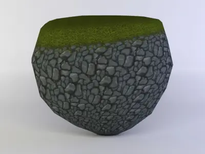 Floating island Low-poly 3D model