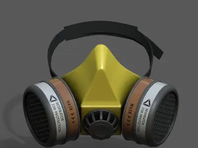Gas mask respirator scifi military combat  Low-poly 3D model