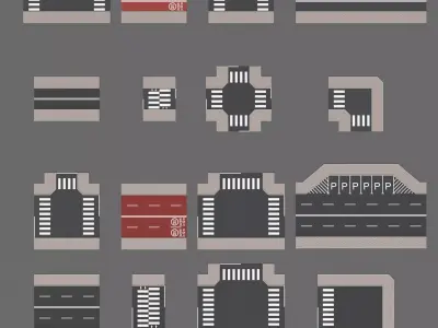 Road and Streets bundle 3D model