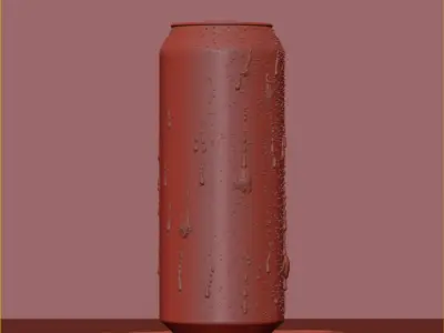 Beverage Can With Water Droplets 500ml 3D model