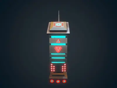 Sci-fi Building - 01 Low-poly 3D model