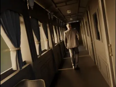 Train Corridor Environment Free 3D model