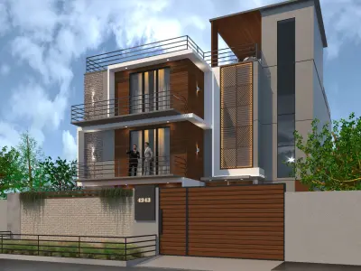 2 Storey House Design - exterior Only -Architectural 3D model