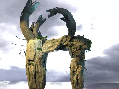 Paradise island snake stones 3 3D model