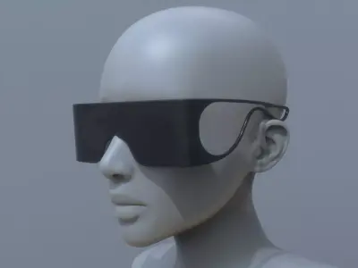 Fashion sci fi sun glasses 3D model