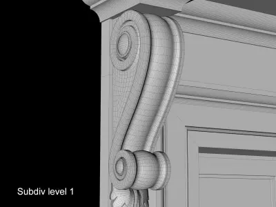 Classical window with pointed pediment 3D model