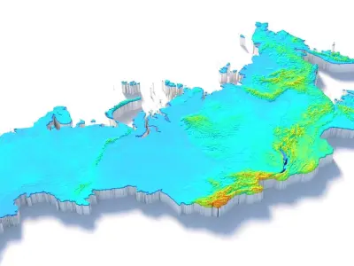 Russia Terrain Country 3D model