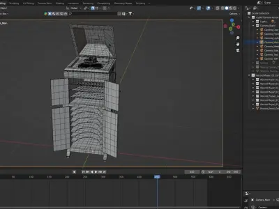 Realistic High Res Phonograph Record Player Cabinet 3D model