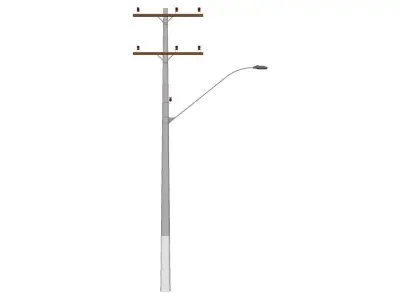 Concrete Lamp Post - Light Pole - Light Post - Street Light 27 3D model