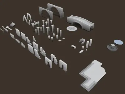 Ruins pack Low-poly 3D model