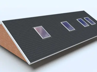 Full Timber Truss Roof System 3D model