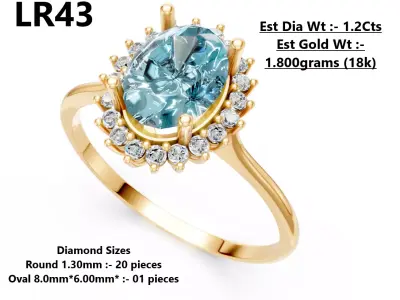 Lightweight Diamond Ring 3D print model