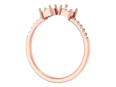 Open End Light Weight Princess stone Band Ring 3D print model