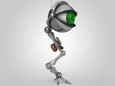 One Eye Robot Low-poly 3D model