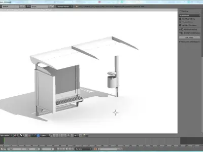 Bus stop Low-poly 3D model