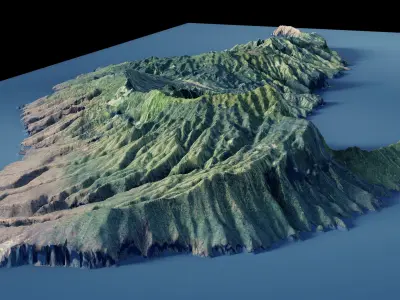 French Polynesia island of Hiva Oa 3d model 3D model