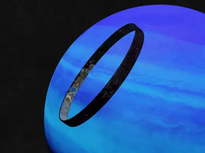 Country sized rotating space habitat 2 types with 4 gas giants 3D Model Pack