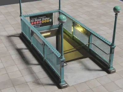 Subway Entrance  Low-poly 3D model