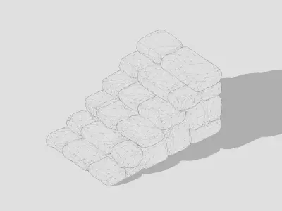 Stone staircase Low-poly 3D model order