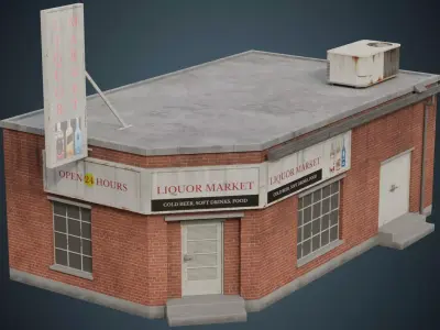 Building 4B Low-poly 3D model