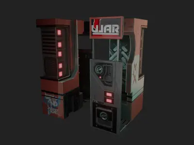 Sci-Fi Building 01 Low-poly 3D model