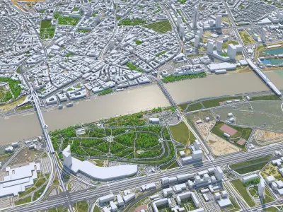 Bratislava Downtown Slovakia Low-poly 3D model